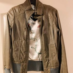 Leather jacket. Mackage for Aritzia tan XXS